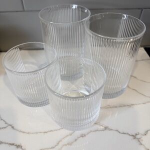 Nespresso Barista Small and Large Mixology Glasses - Clear Ribbed Set